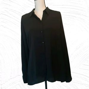 Guess Black Button Blouse L